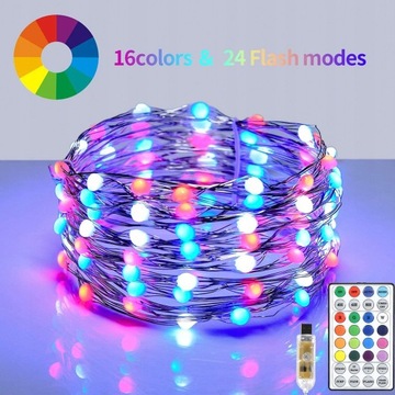 100 СВЕТОДИОДНЫХ РОЖДЕСТВЕНСКИХ ОГНИ RGB С ПРОГРАММАТОРОМ