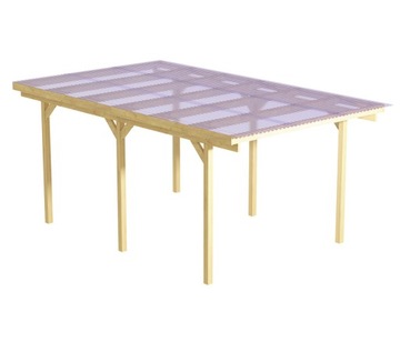 Wiata drewniana 300x500cm + zadaszenie PVC WSZYSTKIE ELEMENTY STRUGANE