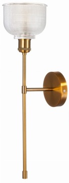 Kinkiet metalowy Bell long złoty klosz clear