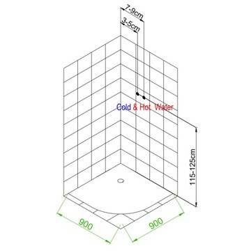 ДУШЕВАЯ КАБИНА С ГИДРОМАССАЖЕМ PUERTO 01B 90x90 CM