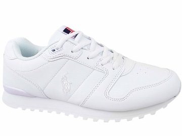 RALPH LAUREN POLO RFS11401 CLASSIC JOGGER BUTY DAMSKIE BIAŁE SKÓRZANE