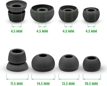 GUMKI NAKŁADKI UNIWERSALNE DO SŁUCHAWEK 4.5MM