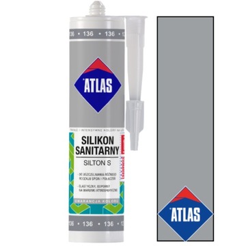 ATLAS SILIKON SILTON SANITARNY SZARY 035 280ml