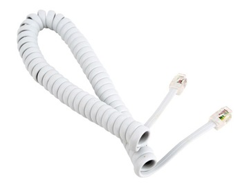 GEMBIRD TC4P4CS-2M-W Gembird Kabel telefoniczny słuchawkowy spiralny RJ11