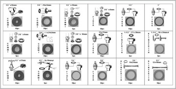 ГИДРАВЛИЧЕСКИЕ РЕЗИНОВЫЕ УПЛОТНИТЕЛЬНЫЕ ШАЙБЫ КОМПЛЕКТ УПЛОТНИТЕЛЬНЫХ ШАЙБ