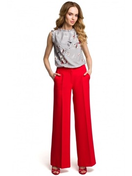 EU XL M378 Spodnie z szerokimi nogawkami - czerwon
