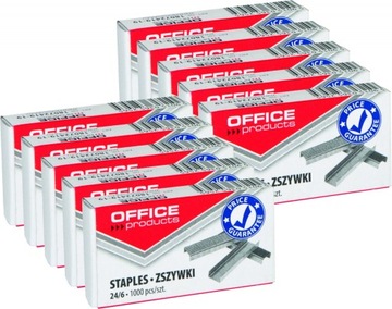 ZSZYWKI 24/6 STALOWE OFFICE PRODUCTS 10 000 SZTUK