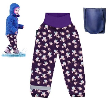 SPODNIE PRZECIWDESZCZOWE softshell z podwinięciem jednorożce, unicorn PL 92