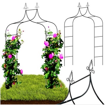 PERGOLA OGRODOWA UCHWYT NA KWIATY BLUSZCZ RÓŻE ŁUK 260 x 150cm Metalowa
