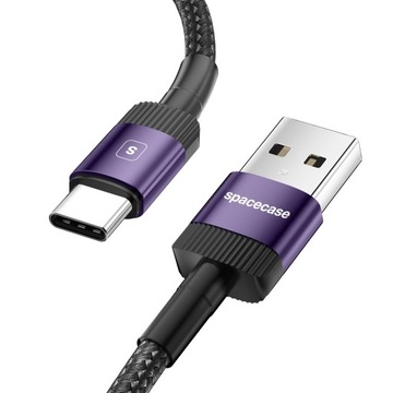 SPACECASE USB-КАБЕЛЬ USB-C TYPE-C 3A БЫСТРАЯ ЗАРЯДКА 3.0 100 СМ БЫСТРАЯ ЗАРЯДКА