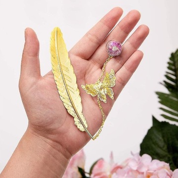 ЗАКЛАДКА ИЗ ПЕРО ГОТОВЫЙ ПОДАРОК ​​НА ДЕНЬ УЧИТЕЛЯ ЭЛЕГАНТНЫЙ 3D