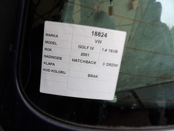 VOLKSWAGEN GOLF IV VÍKO KUFRU ZADNÍ 1,4B