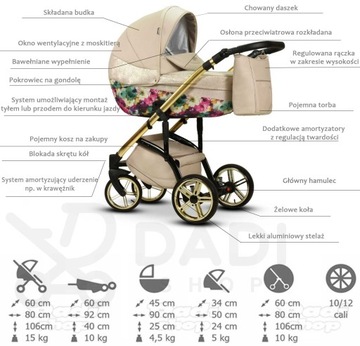 Стильная детская коляска Molokai Duo Wiejar 3в1 GOLD FRAME ХИТ!