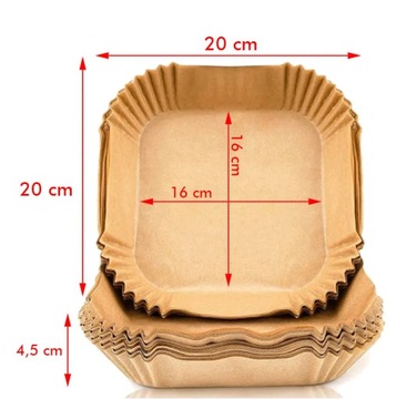 ВСТАВКИ ИЗ БУМАГИ ДЛЯ ВЫПЕЧКИ ДЛЯ АЭРОФРИТЮРНИЦЫ 50 шт АЭРОФРИТУНКА 16см