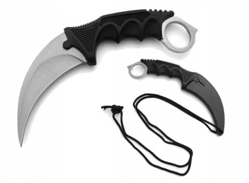 Nóż stały karambit N-062B Silver + kabura