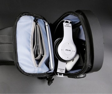 НАРЕМЕННАЯ СУМКА, ЧЕРНАЯ НАСТЕННАЯ СУМКА, ВОДОНЕПРОНИЦАЕМЫЙ USB POWER BANK