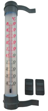 TERMOMETR ZAOKIENNY ZA OKNO 2,1 / 19 CM L GRAFIT