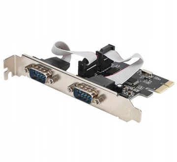 Kontroler Karta Adapter PCI-E 1x na 2x RS232 DB9