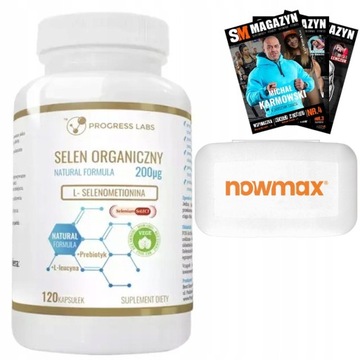 PROGRESS LABS SELEN ORGANICZNY 200mcg TARCZYCA WŁOSY PAZNOKCIE 120k