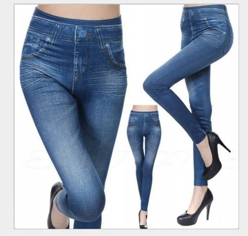 Klasyczne LEGINSY JEANS SPODNIE