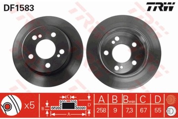 TRW DF1583 ДИСК ГАЛЬМІВНА MER 124 190 КЛАС C E 