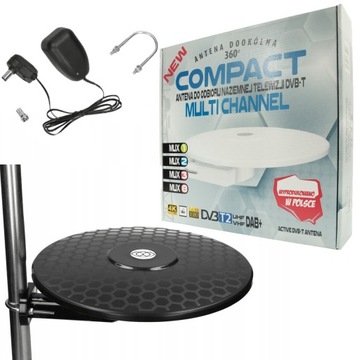Antena DVB-T DVBT Compact WIEDYSKA dookólna CZARNA