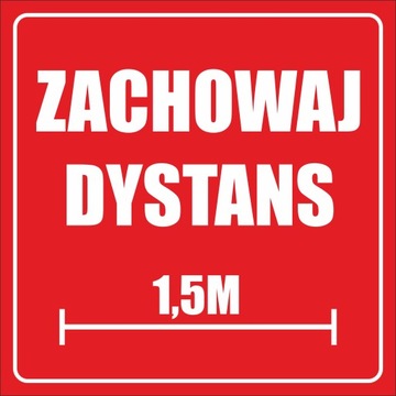 NAKLEJKA ostrzegawcza maseczki zachowaj dystans