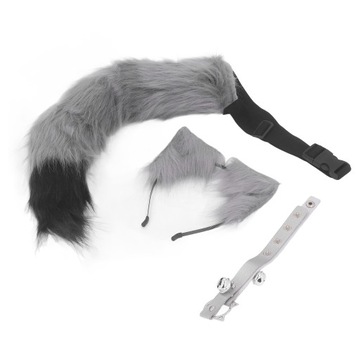 Кошачьи уши и волчий хвост животного, карнавальный костюм, искусственный 52