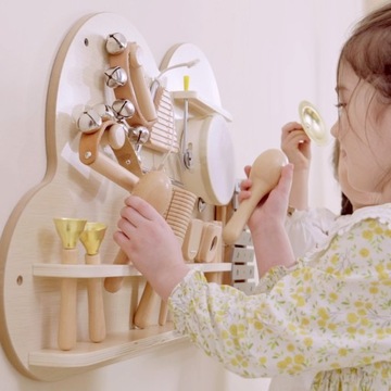 НАБОР ДЕРЕВЯННОЙ НАСТЕННОЙ МУЗЫКАЛЬНОЙ ДОСКИ VIGA ИЗ 12 ПЕРКУЗИОННЫХ ИНСТРУМЕНТОВ