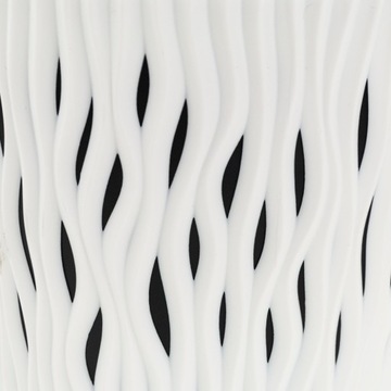 БОЛЬШОЙ БЕЛЫЙ ДЕКОРАТИВНЫЙ ЦВЕТОЧНЫЙ ГОРШОК СО ВСТАВКОЙ, КРЫШКА 5 Л