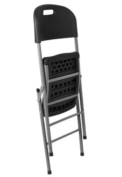 Стул складной для кейтеринга ЧЕРНЫЙ - пластик SOLID BLACK