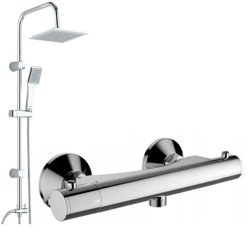 Bateria termostatyczna + DESZCZOWNICA KOLUMNA CUBIC