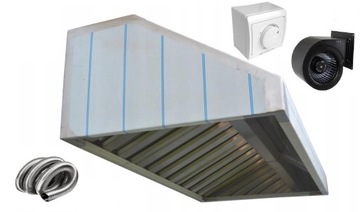 Nowy Okap Gastronomiczny 200*70*40 Filtry Mocna TURBINA Regulator obrotów