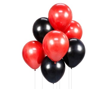 Balony Bukiet Balonowy Czerwono Czarny 7 sztuk