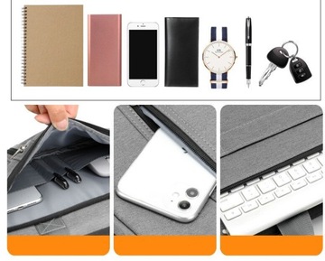 Etui/torba na laptopa 17,3 z paskiem kieszonki szary