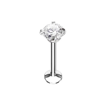 LABRET KOLCZYK SREBRNY CRYSTAL 1,2/6/5