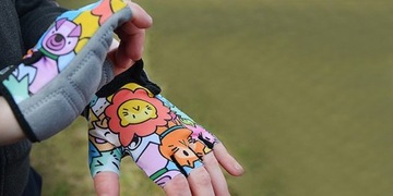 Rękawiczki rowerowe rękawice kolarskie dziecięce S chłopca dziewczynki wzór