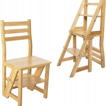 Taboret inna|SKŁADANE KRZESŁO DRABINKA odcienie beżu 89 cm
