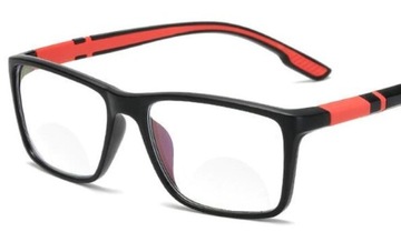 OKULARY KOREKCYJNE sportowe czerwone PLUSY +2