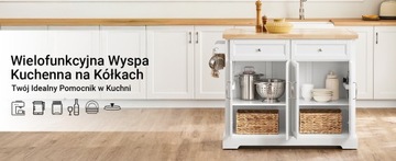 SoBuy Кухонный островной барный стол со складной столешницей на колесах FKW71-II-WN