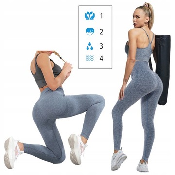 ЛЕГГИНГИ ЖЕНСКИЕ СПОРТИВНЫЕ ДЛИННЫЕ БЕСШОВНЫЕ С ВЫСОКОЙ ПОСАДКОЙ НЕЙЛОНОВЫЙ FITNESS XL