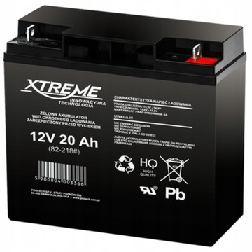 Akumulator bezobsługowy XTREME żelowy 12V 20Ah