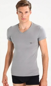 EMPORIO ARMANI T-SHIRT MĘSKI SZARY LOGO S SPE