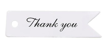 E1 ETYKIETY ZAWIESZKI PAPIEROWE THANK YOU 10szt
