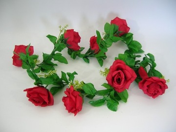 ГИРЛАНДЫ ИСКУССТВЕННЫХ ЦВЕТОВ С РОЗАМИ КРАСНЫЕ 150СМ