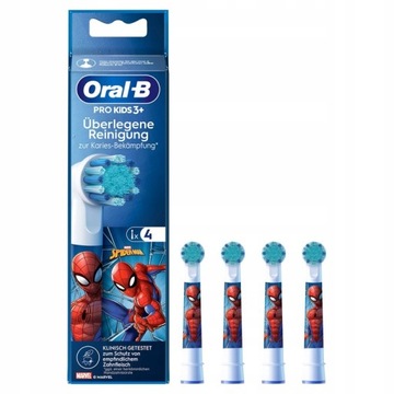 4X KOŃCÓWKI DO SZCZOTECZKI ORAL-B KIDS DLA DZIECI SPIDERMAN NOWE ORYGINALNE