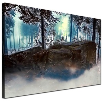Nowoczesny obraz LEŚNA MGŁA do salonu 120x80
