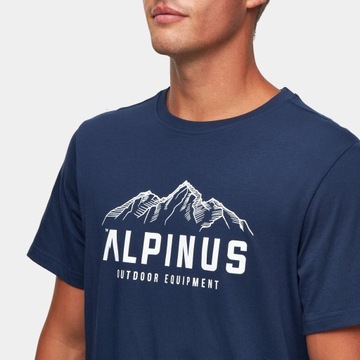 Koszulka męska Alpinus góry, t-shirt granatowa XL