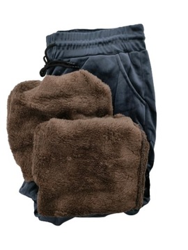 Dámske bavlnené nohavice zateplené kožušinou