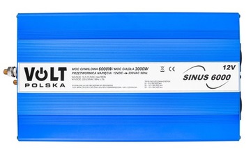 ПРЕОБРАЗОВАТЕЛЬ СИНУСНОГО ТОКА-НАПРЯЖЕНИЯ 12В 230В 6000